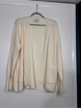 Old Navy Ivory Open-Front Knit Cardigan with Patch Pockets